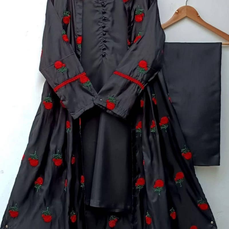 3 PCs Cotton Silk gown